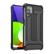 OEM Samsung Galaxy A22 4G hátlap tok, telefon tok, ütésálló, fekete, Armor tok és táska