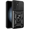 OEM Samsung Galaxy A37 5G hátlap tok, telefon tok, kitámasztható, mágneses, ütésálló, fekete, Defender Slide