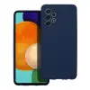 OEM Samsung Galaxy A52 4G/5G / A52s szilikon tok, hátlaptok, telefon tok, velúr belsővel, matt, sötétkék, Silicon
