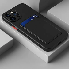 OEM Samsung Galaxy S21 FE kameravédős szilikon tok kártyatartóval fekete tok és táska