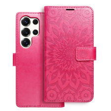 OEM Samsung Galaxy S26 Ultra 5G könyvtok, fliptok, telefon tok, oldalra nyíló tok, mágneszáras, bankkártyatartós, mandala mintás, magenta, Forcell Mezzo tok és táska
