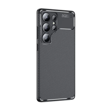 OEM Samsung S25 Ultra GIGAPACK Szilikon telefonvédő ütésállóság, karbon minta, FEKETE tok és táska