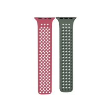 OEM Spike Apple Watch szilikon szíj 38/40/41mm rószaszín/zöld okosóra kellék