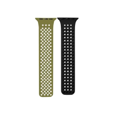 OEM Spike Apple Watch szilikon szíj 38/40/41mm zöld/fekete okosóra kellék