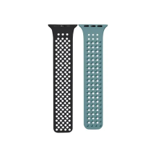 OEM Spike Apple Watch szilikon szíj 49/45/44/42mm fekete/zöld okosóra kellék