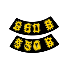 OEM Standard S50 B fólia / matrica fekete-sárga 2 darab Simson S50-hez motorkerékpár idom