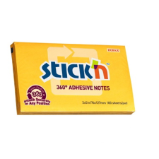 OEM StickN 360° 76x127mm jegyzettömb - Narancssárga (100 lap / tömb) (21555) jegyzettömb