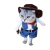 OEM Stílusos és vicces farmer cowboy jelmez kutyáknak és macskáknak, tökéletes Halloweenre vagy buli estékre, M méret, kék