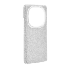 OEM Szilikon telefonvédő (műanyag belső. csillogó hátlap) EZÜST tok és táska