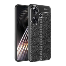 OEM Szilikon telefonvédő (ütésállóság. bőr hatású. varrás minta) FEKETE tok és táska