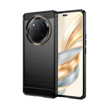 OEM Szilikon telefonvédő (ütésállóság. légpárnás sarok. szálcsiszolt. karbon minta) FEKETE tok és táska