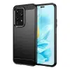 OEM Szilikon telefonvédő (ütésállóság. légpárnás sarok. szálcsiszolt. karbon minta) FEKETE