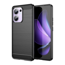 OEM Szilikon telefonvédő (ütésállóság. légpárnás sarok. szálcsiszolt. karbon minta) FEKETE tok és táska