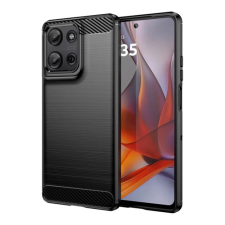 OEM Szilikon telefonvédő (ütésállóság. légpárnás sarok. szálcsiszolt. karbon minta) FEKETE tok és táska