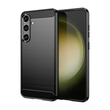 OEM Szilikon telefonvédő (ütésállóság. légpárnás sarok. szálcsiszolt. karbon minta) FEKETE tok és táska