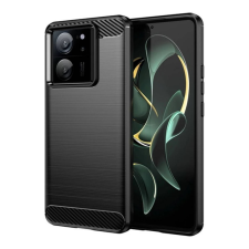 OEM Szilikon telefonvédő (ütésállóság. légpárnás sarok. szálcsiszolt. karbon minta) FEKETE tok és táska