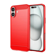 OEM Szilikon telefonvédő (ütésállóság. légpárnás sarok. szálcsiszolt. karbon minta) PIROS tok és táska