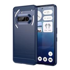 OEM Szilikon telefonvédő (ütésállóság. légpárnás sarok. szálcsiszolt. karbon minta) SÖTÉTKÉK tok és táska