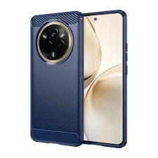 OEM Szilikon telefonvédő (ütésállóság. légpárnás sarok. szálcsiszolt. karbon minta) SÖTÉTKÉK tok és táska