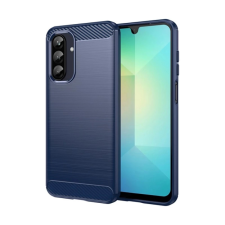 OEM Szilikon telefonvédő (ütésállóság. légpárnás sarok. szálcsiszolt. karbon minta) SÖTÉTKÉK tok és táska