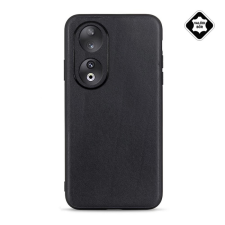 OEM Szilikon telefonvédő (valódi bőr hátlap) FEKETE 147269 tok és táska