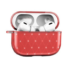 OEM Szilikon tok (ultravékony. strasszkő) PIROS Apple AirPods Pro tok és táska