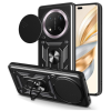 OEM Telefontok Honor Magic7 Lite - Camshield - fekete szilikon tok, kitámasztó ujjgyűrűvel, csúsztatható kameravédővel