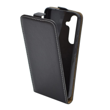OEM Tok álló. bőr hatású (FLIP. lefelé nyíló. szilikon tartó) FEKETE tok és táska