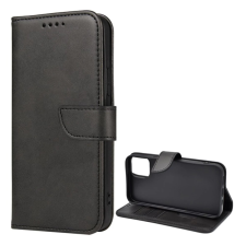 OEM Tok álló. bőr hatású (FLIP. oldalra nyíló. asztali tartó. prémium) FEKETE tok és táska