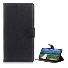 OEM Tok álló. bőr hatású (FLIP. oldalra nyíló. asztali tartó. prémium) FEKETE tok és táska