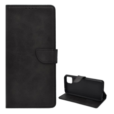 OEM Tok álló. bőr hatású (FLIP. oldalra nyíló. asztali tartó. prémium) FEKETE tok és táska