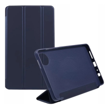 OEM Tok álló. bőr hatású (FLIP. oldalra nyíló. TRIFOLD. asztali tartó) SÖTÉTKÉK tok és táska