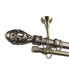 OEM Toledo dupla rúd galéria mennyezeti rögzítéssel 25/19 - antik arany - 400 cm karnis, függönyrúd