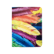 OEM Univerzális 9-10 colos tablet könyvtok, mappa tok, Colour feather mintás tablet tok