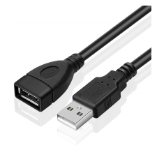 OEM USB 2.0 hosszabbító kábel, 3.0 méter, Fekete kábel és adapter