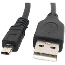 OEM USB A to MINI 8-pin, 1,8m, fekete kábel és adapter