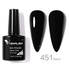 OEM Venalisa Gél Lakk 451 - Hema Mentes - Fekete - 7,5ml lakk zselé