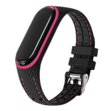 OEM Xiaomi Mi Band 7 okoskarkötő / okosóra szilikon szíj, fekete-pink okosóra kellék