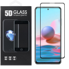 OEM Xiaomi Redmi Note 10 / Note 10S üvegfólia, tempered glass, előlapi, 5D, edzett, hajlított, fekete kerettel