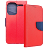 OEM Xiaomi Redmi Note 13 Pro Plus ( Pro+) 5G könyvtok, fliptok, telefon tok, mágneszáras, bankkártyatartós, piros-sötétkék, Fancy