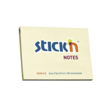 OfficeFox Öntapadó jegyzettömb STICK'N 76x101mm pasztel sárga 100 lap jegyzettömb