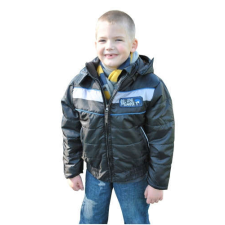 Okay Fiú kapucnis Télikabát - Felirat #sötétszürke gyerek kabát, dzseki