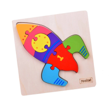 Oktató fa puzzle rakéta formában gyerekeknek puzzle, kirakós