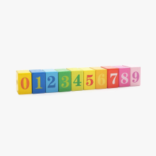Oktatójáték, montessori, geometriai formák és fából készült számok felfűzésére, Unitoys kreatív és készségfejlesztő