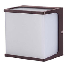  Oldalfali dekor lámpatest - barna - négyzet (8W/750Lumen) meleg fehér kültéri világítás