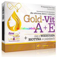 OLIMP LABS Gold-Vit A+E, 30 db kapszula Ligetszépe olaj 550 mg, Biotin, Ízületi gyulladás, fekélyek, fájdalmas menstruáció - Olimp Labs vitamin és táplálékkiegészítő