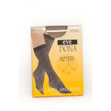  Olivie rombusz mintás térdfix, 20 DEN m:36-41, 1 pár suntan