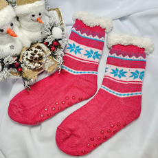 Ollike Női zoknimamusz hópihe mintás Pink, 35-38