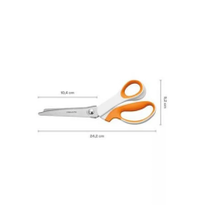  Olló, cikkcakk, 24,2 cm, FISKARS "SoftGrip™", fehér/narancssárga olló