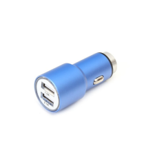 Omega USB 2 portos autós töltő (5V / 2.1A) - Kék mobiltelefon kellék